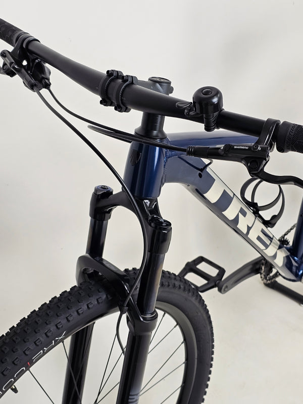 Angle view of the Trek X-CALIBER 7 emphasizing overall bike condition and maintenance.