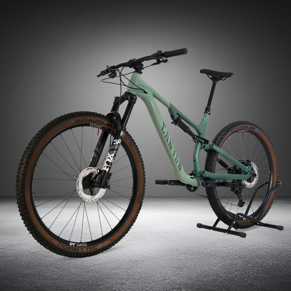 Side view of the 2023 Canyon Neuron 7 Full Suspension Bike, Large size, highlighting the frame and rear suspension, in Very Good Condition.