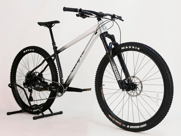 Whyte 629 V6 2025 Trail Hardtail Bike in like new condition, detailed view showcasing the frame and tires.