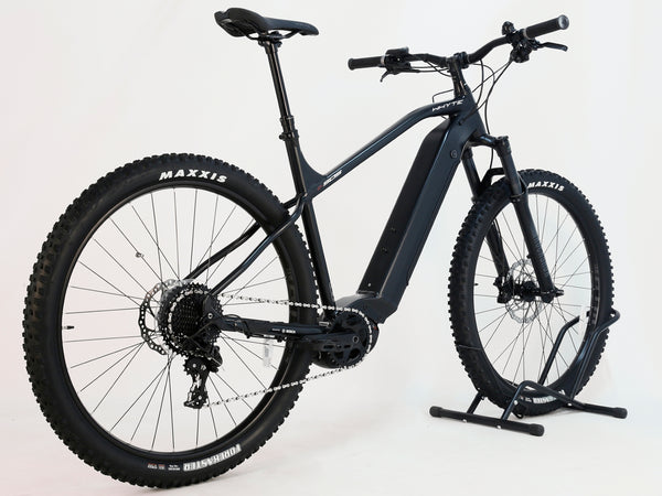 Close-up view of the Whyte e-505 v1 Electric Bike 2024 frame in XL, highlighting its perfect paintwork and quality.