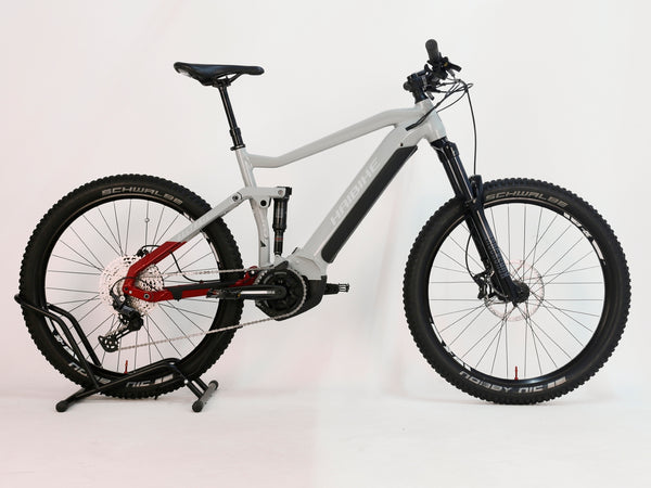 Full view of the Haibike AllTrail 5 27.5 2022 Full Suspension e-Bike highlighting its excellent condition. Purchase for only £1,870.00 at eMado!