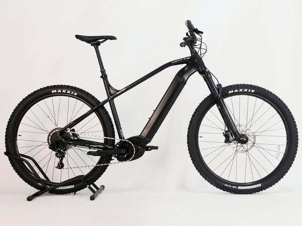 Bird's eye view of the Whyte e-505 v1 Electric Bike 2024, showcasing its sleek geometry and low mileage.