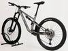 Front angle of Merida One-Sixty 500 2023 mountain bike, showcasing the suspension fork and tyre configuration.