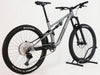 Side view of the Merida One-Sixty 500 29 2023 mountain bike featuring RockShox suspension components and a sleek grey frame.