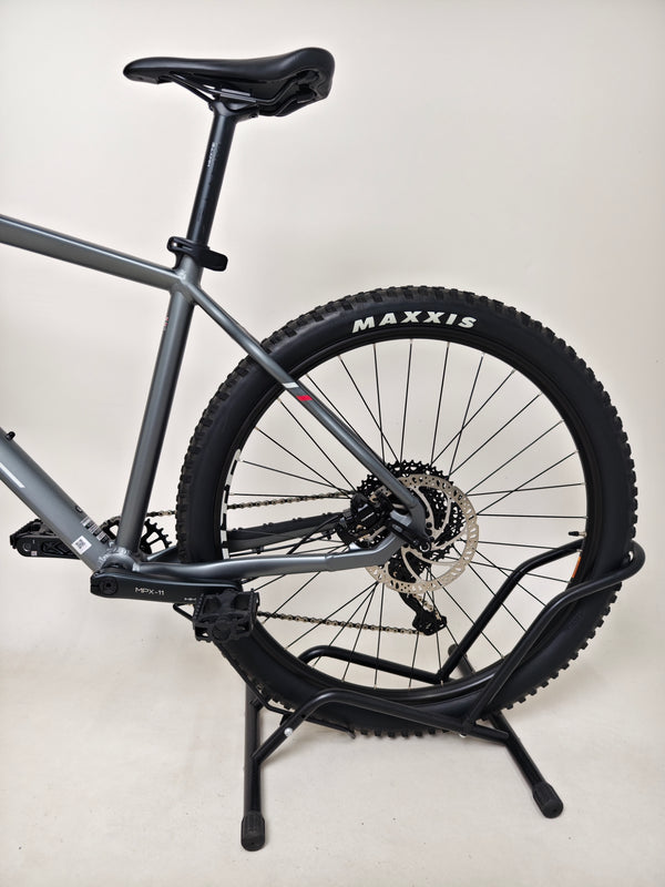 Whyte 801 V4 2023 mountain bike displayed upright to show off its dynamic frame geometry.