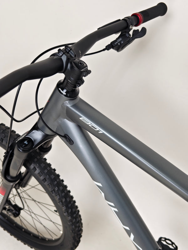 Close-up of the Shimano Deore shifter on the Whyte 801 V4 2023 mountain bike for precision gear changes.