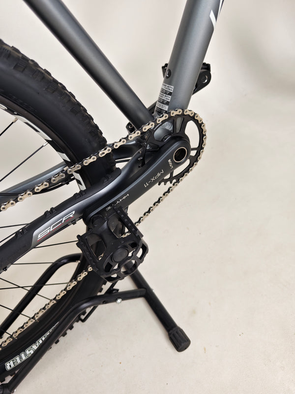 Showcasing the sturdy wheels of the Whyte 801 V4 2023 mountain bike for performance testing.