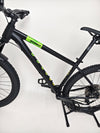 Comfortable riding position on the VooDoo Bizango mountain bike, designed for taller riders.
