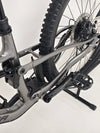 Detailed image of the front wheel and disc brake on Merida One-Sixty 500 2023 mountain bike.