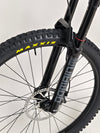 Image of Cube Stereo 170 SL 29 mountain bike 2021 with focus on fork and brake.
