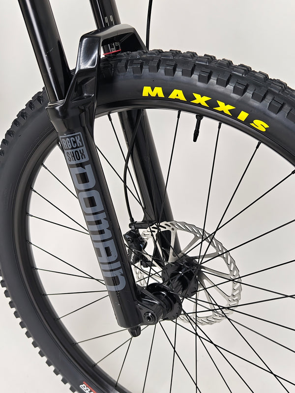 Cube Stereo 170 SL 29 mountain bike 2021 being tested on a trail.