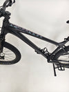 Another view of the frame and wheels on the Saracen Mantra Elite LSL 2021 bike, highlighting its black finish and components. Available at eMado.