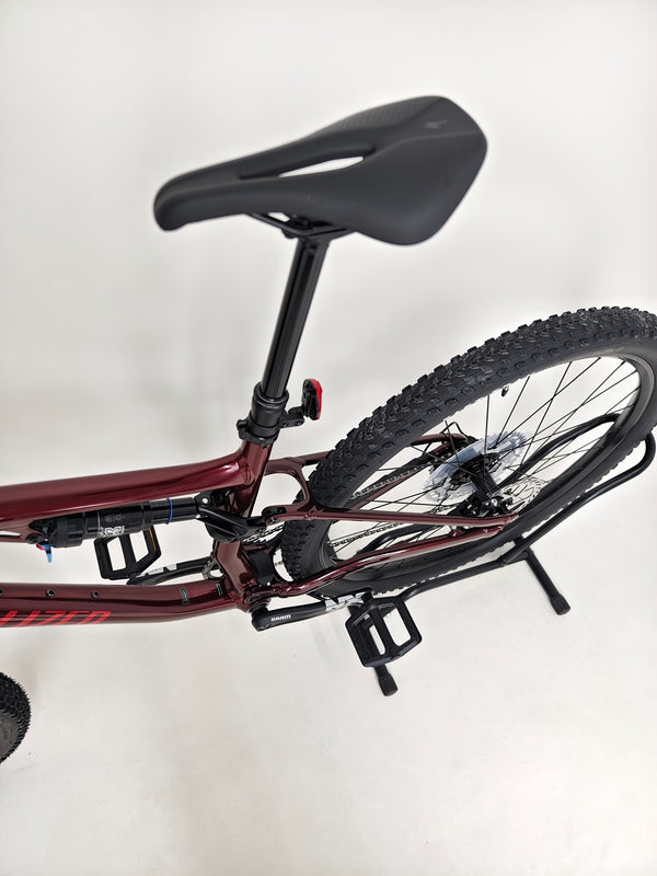 Close-up of the front wheel and brake system on the Specialized Chisel 2025 Never Used Bike, emphasizing quality.