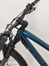 Close-up of Trek Fuel EX 8 XT 2022's frame and fork integration demonstrating performance design.
