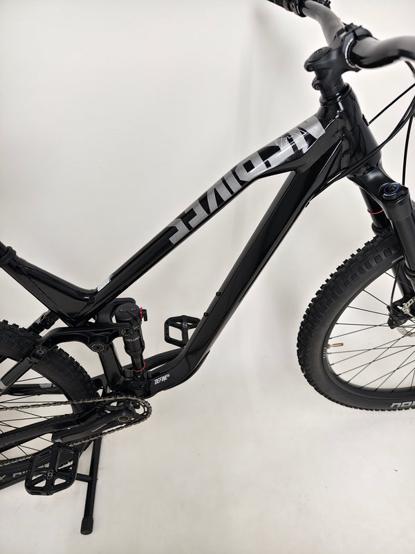 NS Bikes Define AL 130 2 2023 - Close-up of the rear shock highlighting its design for performance from NS Bikes.