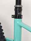 Close-up of bike frame at the bottom bracket of the GT Sensor Carbon Pro LE 2024 mountain bike, highlighting construction.
