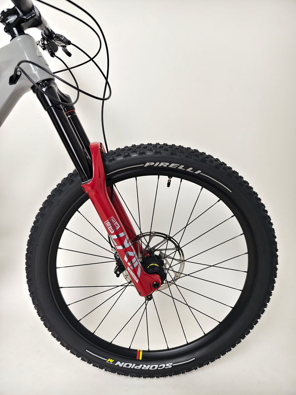 Nukeproof Mega 275 RS X01 Eagle bike focusing on the drive components for sustained performance.