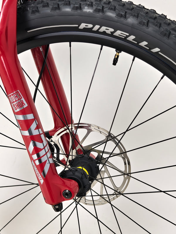 Close-up of the chainset on the Nukeproof Mega 275 RS X01 Eagle bike, showcasing its SRAM components.