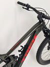 Trek Slash 7 2022 overview from behind, showcasing bike's stance and durability in Excellent Condition - Large Frame.