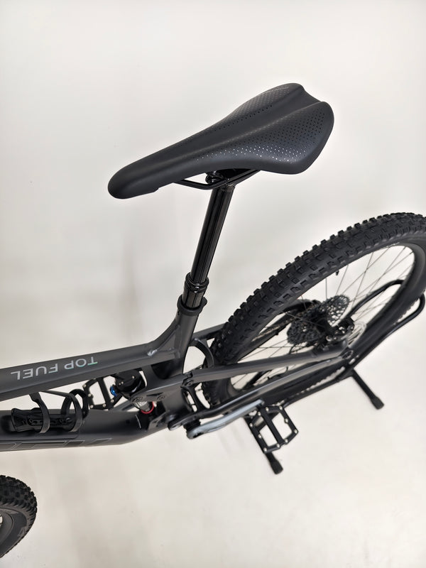 Close-up photo of the Trek Top Fuel 8 GX AXS 2024 LARGE Frame in Excellent Condition at eMado Bikes, detailing the frame's sleek design.