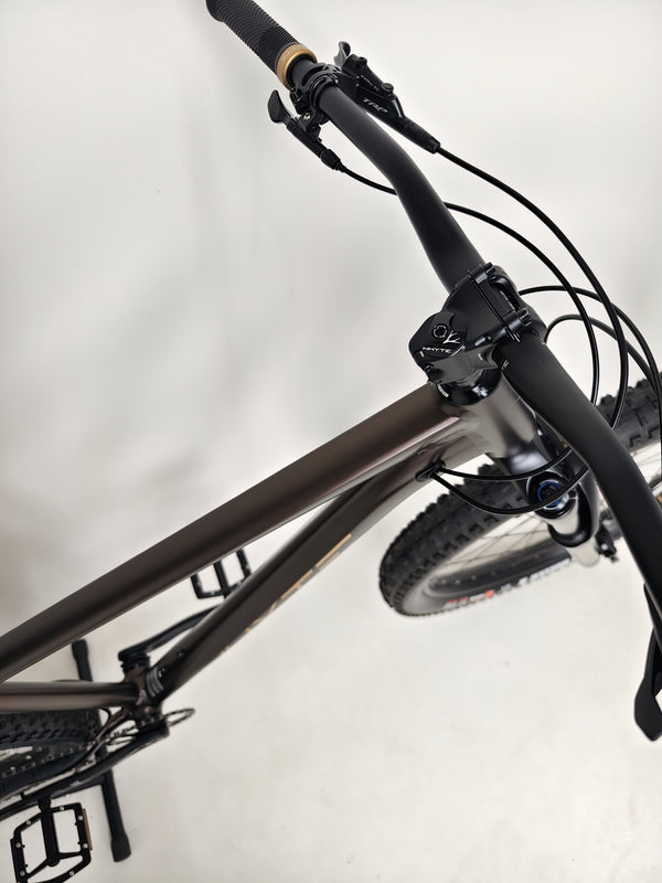 Close-up of the 12-speed SRAM SX Eagle shifters on the Whyte 901 V5 2024 Mountain Bike at eMado.