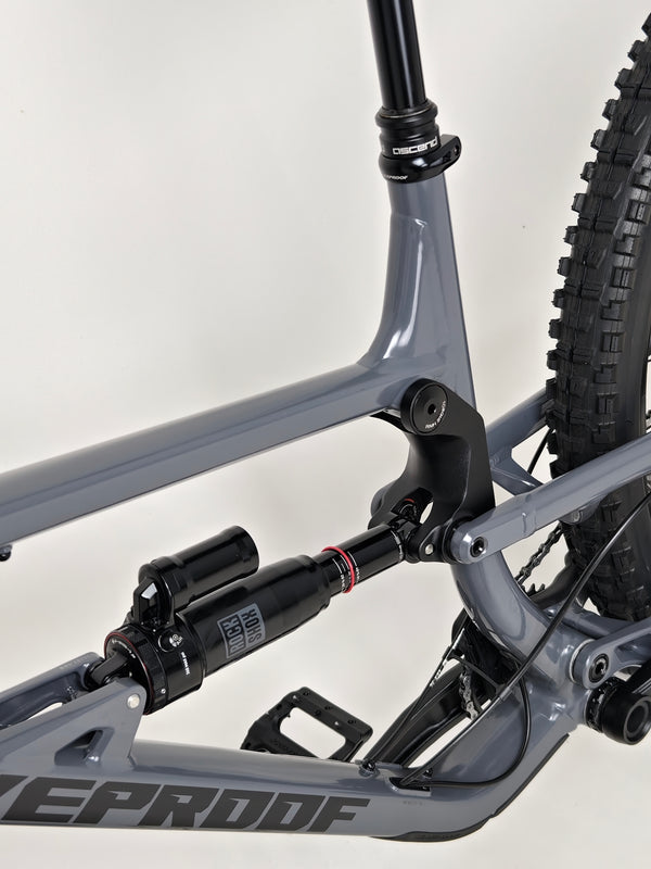 Nukeproof Mega 290 2023 showcasing its performance features with attention to detail in excellent used condition at eMado Bikes.