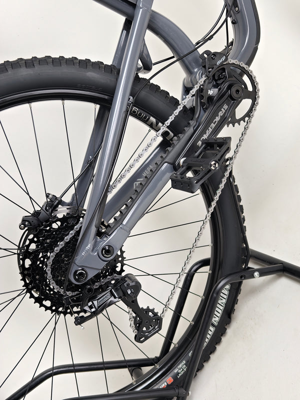 Nukeproof Mega 290 2023 captured during a test ride, demonstrating its excellent used condition at eMado Bikes.