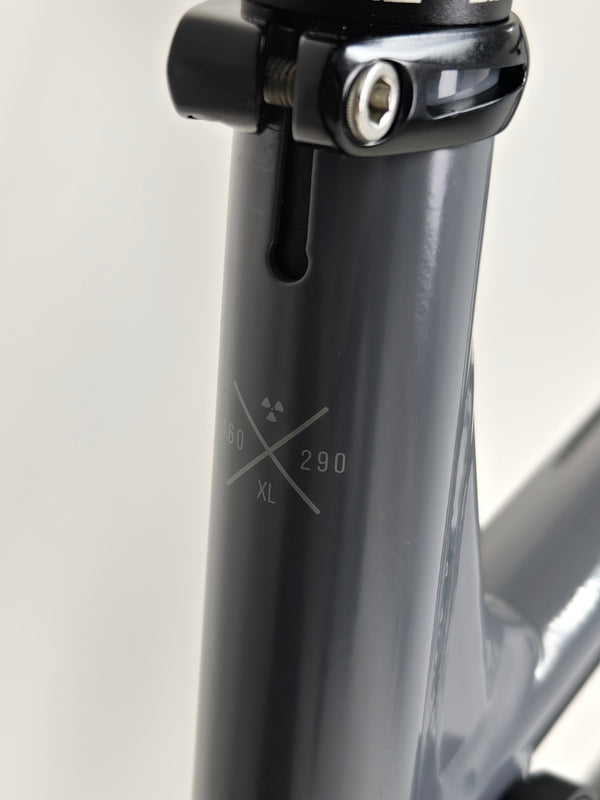 Side view of the Nukeproof Mega 290 2023 with eye-catching design in excellent used condition at eMado Bikes.