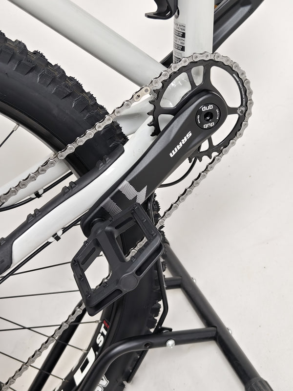 Rear aspect of the Whyte 905 V5 2023 Mountain Bike, highlighting the SRAM NX Eagle derailleur.