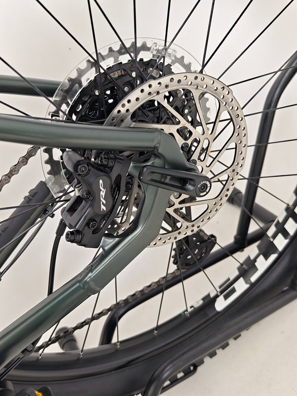 Close-up view of the disc brakes on the Whyte 901 V4 2022 Mountain Bike demonstrating braking technology.