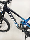 Trek Top Fuel 9.7 2022 CARBON mountain bike on display to show its features and specifications.