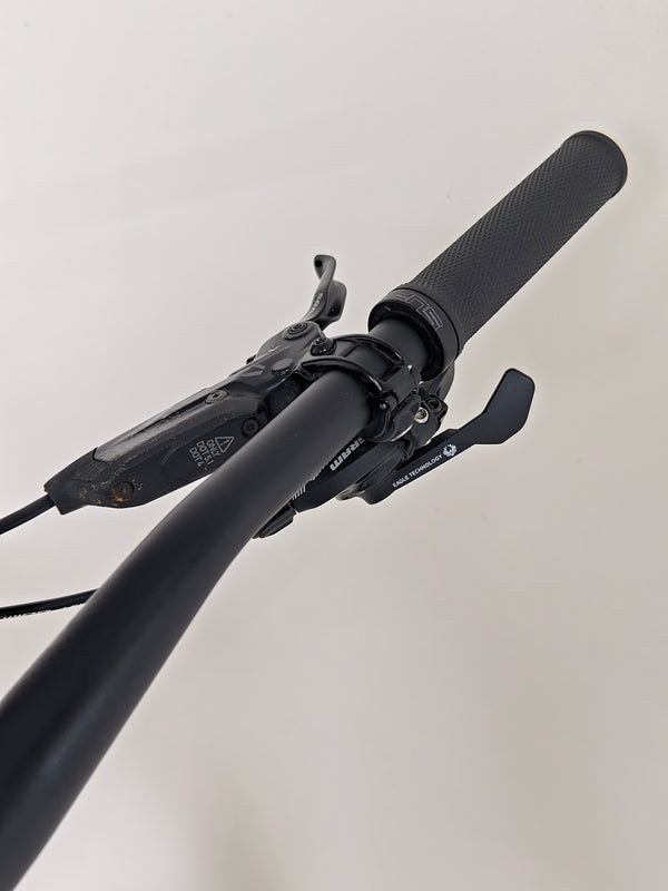 Top view of the Specialized Status 160, showcasing the overall bike configuration and design.