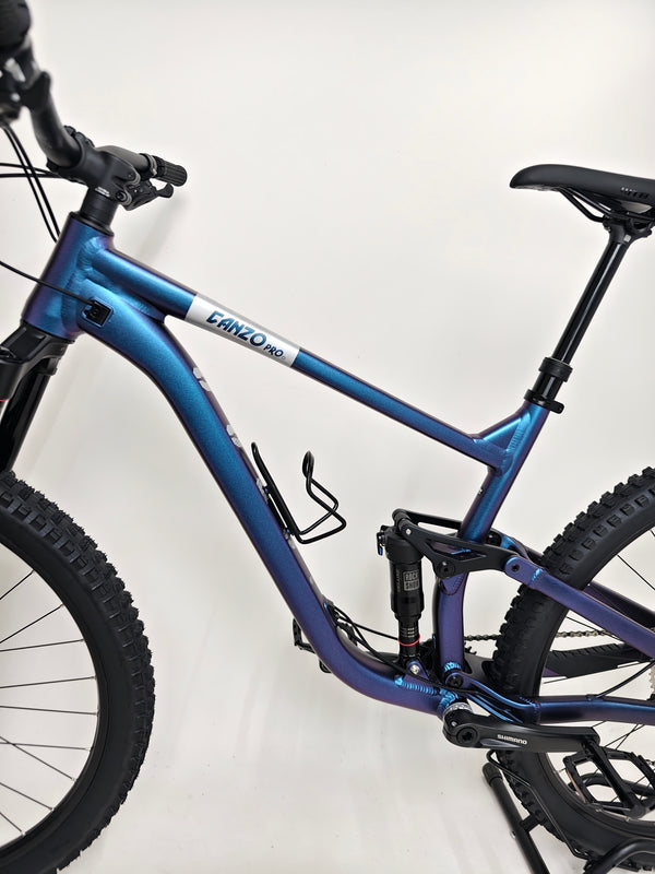 Rear view of the Voodoo CANZO Pro 2026 LARGE Dropper bike, highlighting the dropper post feature and immaculate condition.