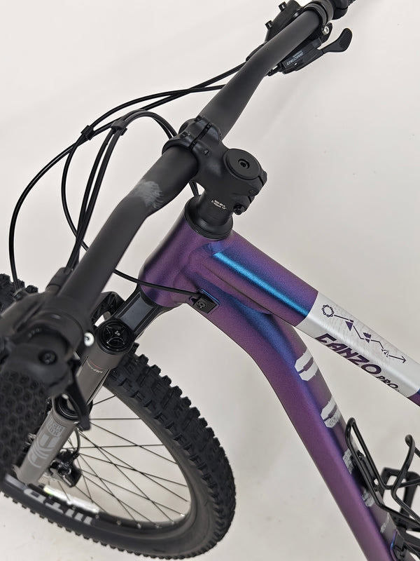 The rear view of the Voodoo CANZO Pro 2026 LARGE Dropper bike, focusing on its components and aesthetic appeal in Like NEW condition.