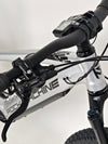 RockMachine Blizz e60-29 Electric Mountain Bike showcasing its seat and frame alignment, LARGE size, RRP: £3,499.00, only 2 miles used.