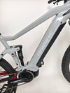View of the Haibike AllTrail 5 27.5 2022 Full Suspension e-Bike highlighting its custom components in excellent condition. Buy it for £1,870.00 at eMado!