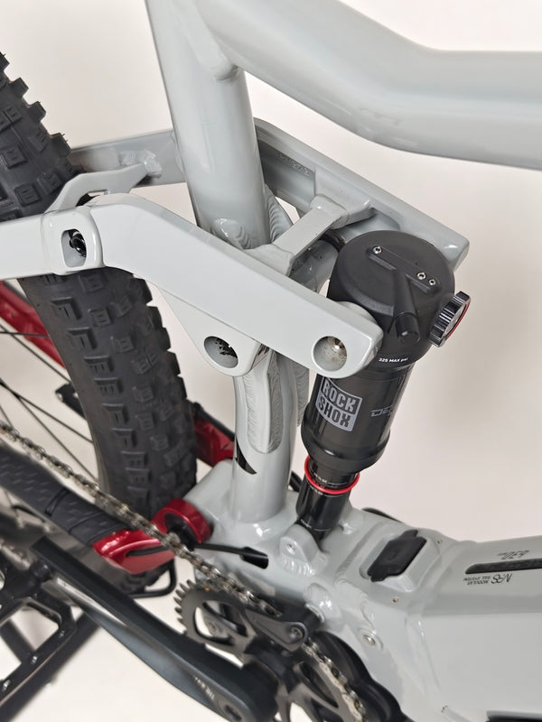 Side view of the Haibike AllTrail 5 27.5 2022 Full Suspension e-Bike showcasing its sporty design. Buy for £1,870.00 at eMado!