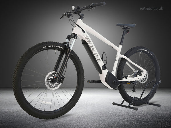 Rear view of the Specialized Turbo Tero 3.0 Electric MTB, demonstrating the brake and suspension system in excellent working condition.