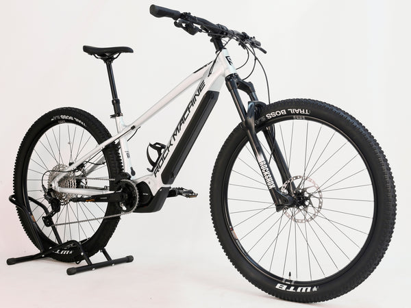 RockMachine Blizz e60-29 Electric Mountain Bike's rear view showing its robust design, LARGE size, RRP: £3,499.00, almost brand new with only 2 miles.