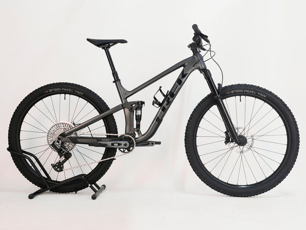 Trek Top Fuel 8 GX AXS 2024 - top view showing the sleek design and matte Dnister Black finish.