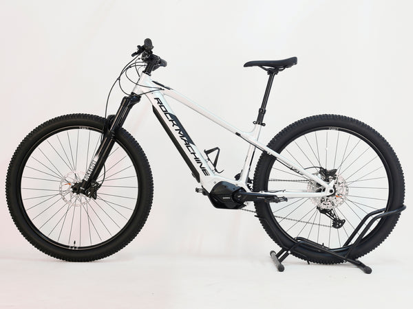 RockMachine Blizz e60-29 Electric Mountain Bike front suspension detail, LARGE size, RRP: £3,499.00, in like-new condition with only 2 miles ridden.