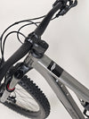 Detailed view of the rear triangle and shock absorber on the Merida One-Sixty 500 29 2023 mountain bike.