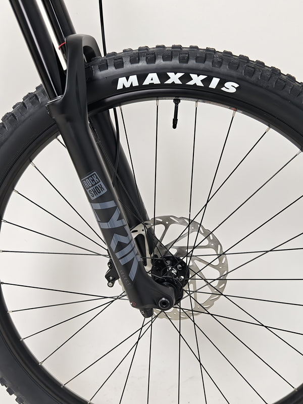 Nukeproof Mega 290 CARBON - Overview photo detailing bike specs in a format.