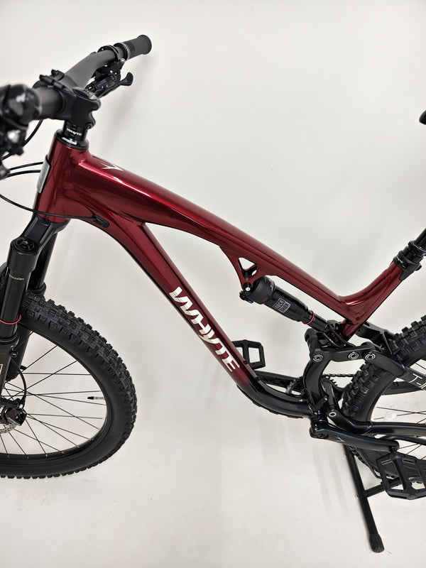 Left side profile of the Whyte T-160 S 2025, demonstrating its sleek design and large frame size.