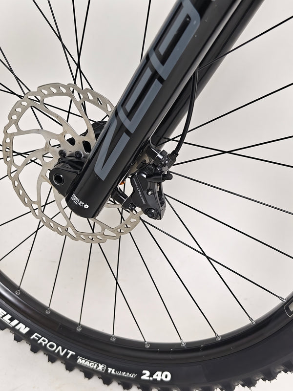 Nukeproof Giga 290 Comp Carbon 2022 bike positioned amid vibrant scenery.