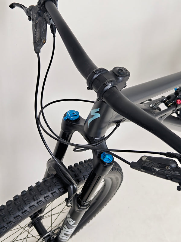 Photography of the Specialized Status 160 on an open trail, highlighting its versatility.