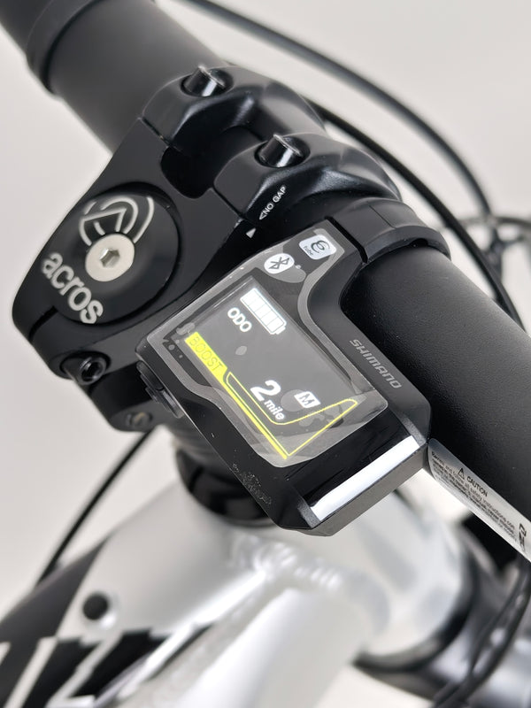 RockMachine Blizz e60-29 Electric Mountain Bike showcasing its advanced braking system, LARGE size, RRP: £3,499.00, with only 2 miles on it.