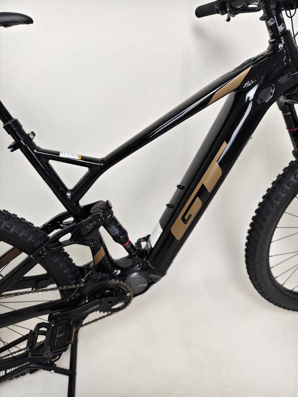 GT E Force Amp+ Full Suspension e-Bike 2024 fully assembled view, XL, Yari, excellent condition, only 51 miles, listed at £2,250.