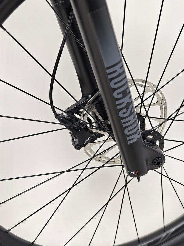 Wide-angle shot of Specialized Fuse Sport 27.5 2023 LARGE Dropper mountain bike in a natural setting, our Price: £930.00.