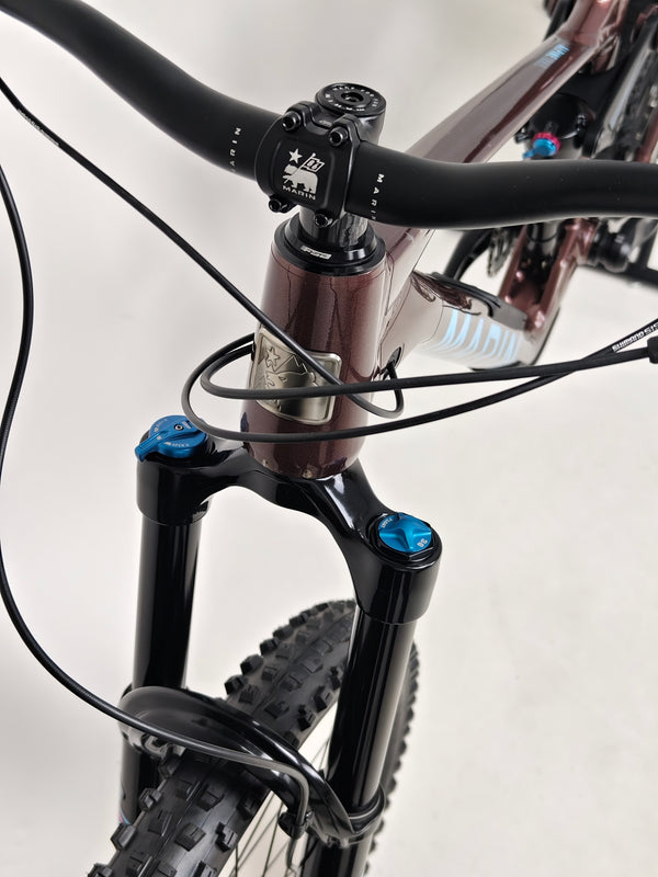 Marin Alpine Trail 1 2025 mountain bike showcasing its excellent condition, LARGE size from the front angle. Retail price £3,099.00, now just £1,720.00 including FREE Delivery!